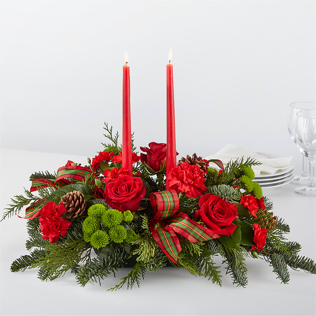 By the Candlelight Centerpiece – The Flower Place, Bradenton FL