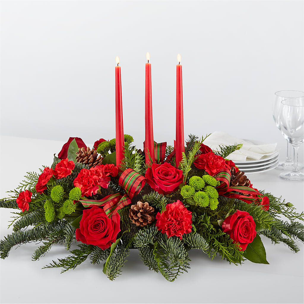 By the Candlelight Centerpiece – The Flower Place, Bradenton FL