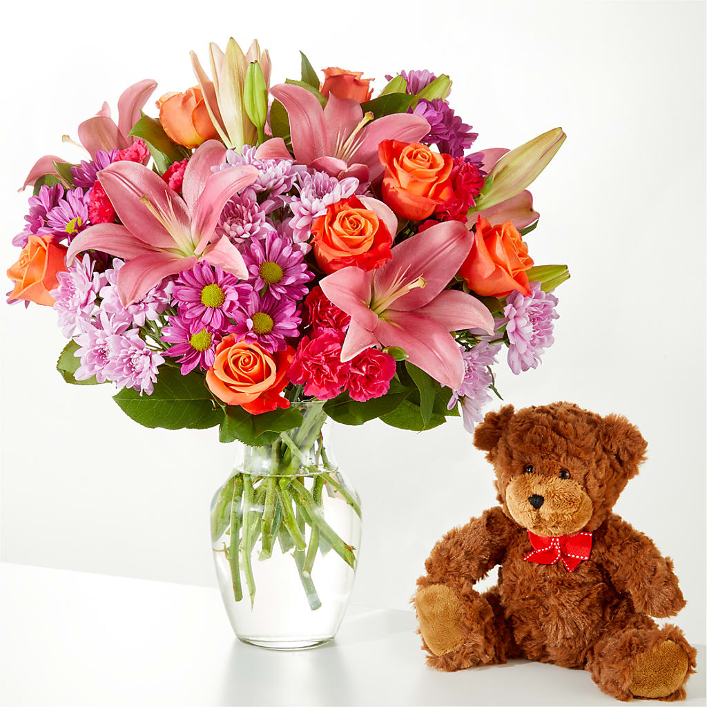 One and Only Bouquet and Bear Bundle – The Flower Place, Bradenton FL