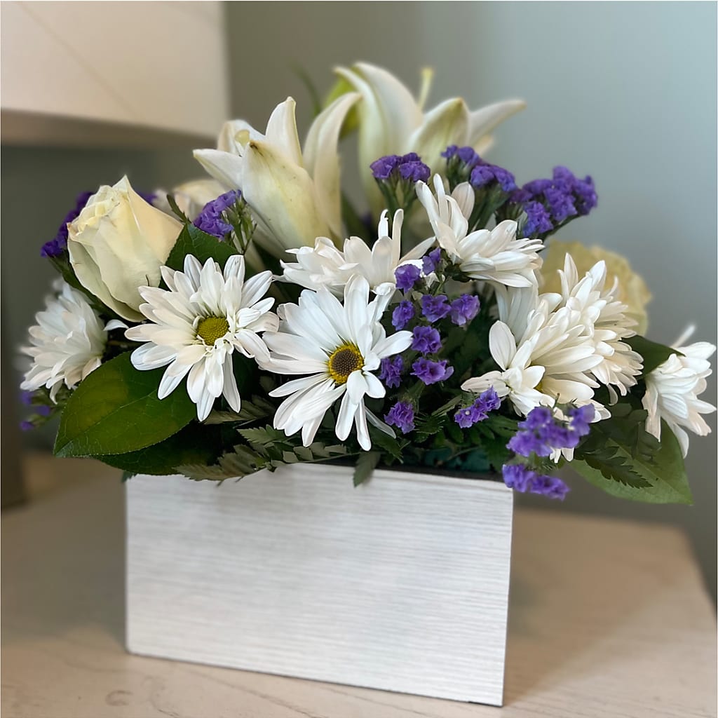 Beyond Blue Box Bouquet – King Wholesale Flowers Co, Bradenton FL