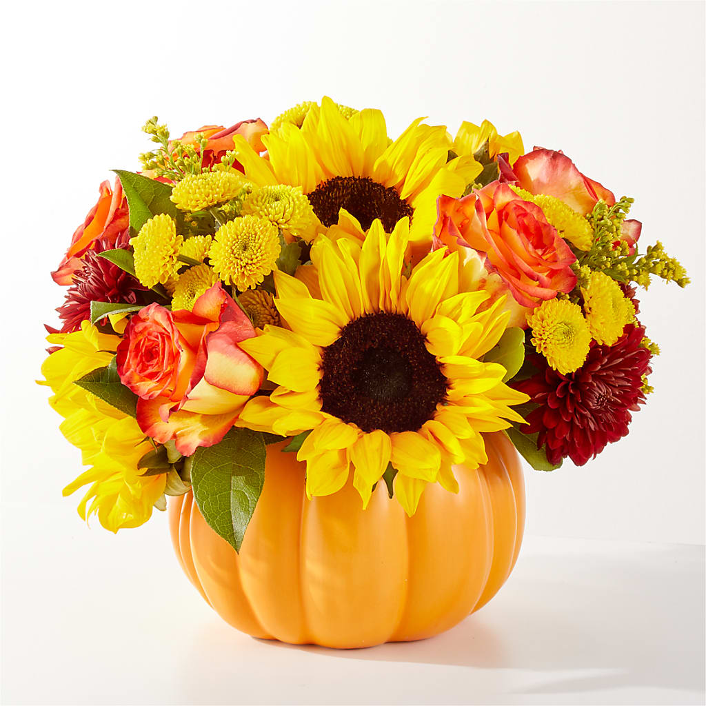 Golden Gourd Pumpkin Bouquet – The Flower Place, Bradenton FL