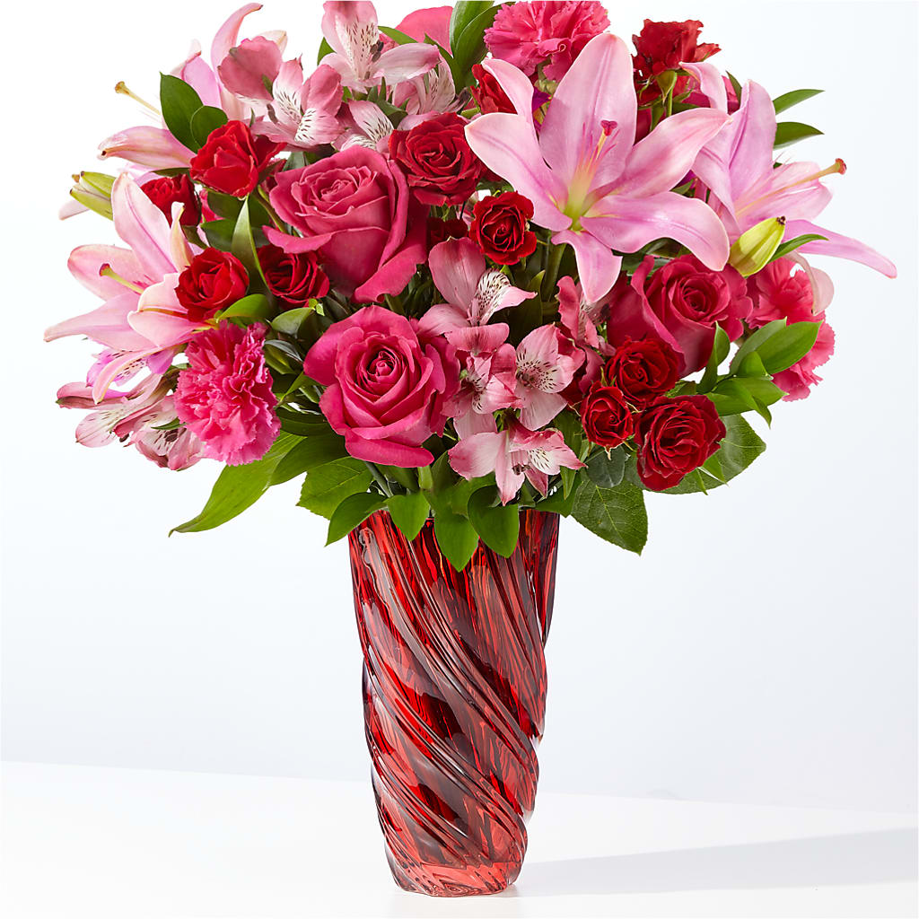 In Love Bouquet with Luxe Swirl Vase – THE FLOWER PLACE, Bradenton FL