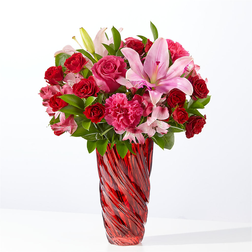 In Love Bouquet with Luxe Swirl Vase – THE FLOWER PLACE, Bradenton FL