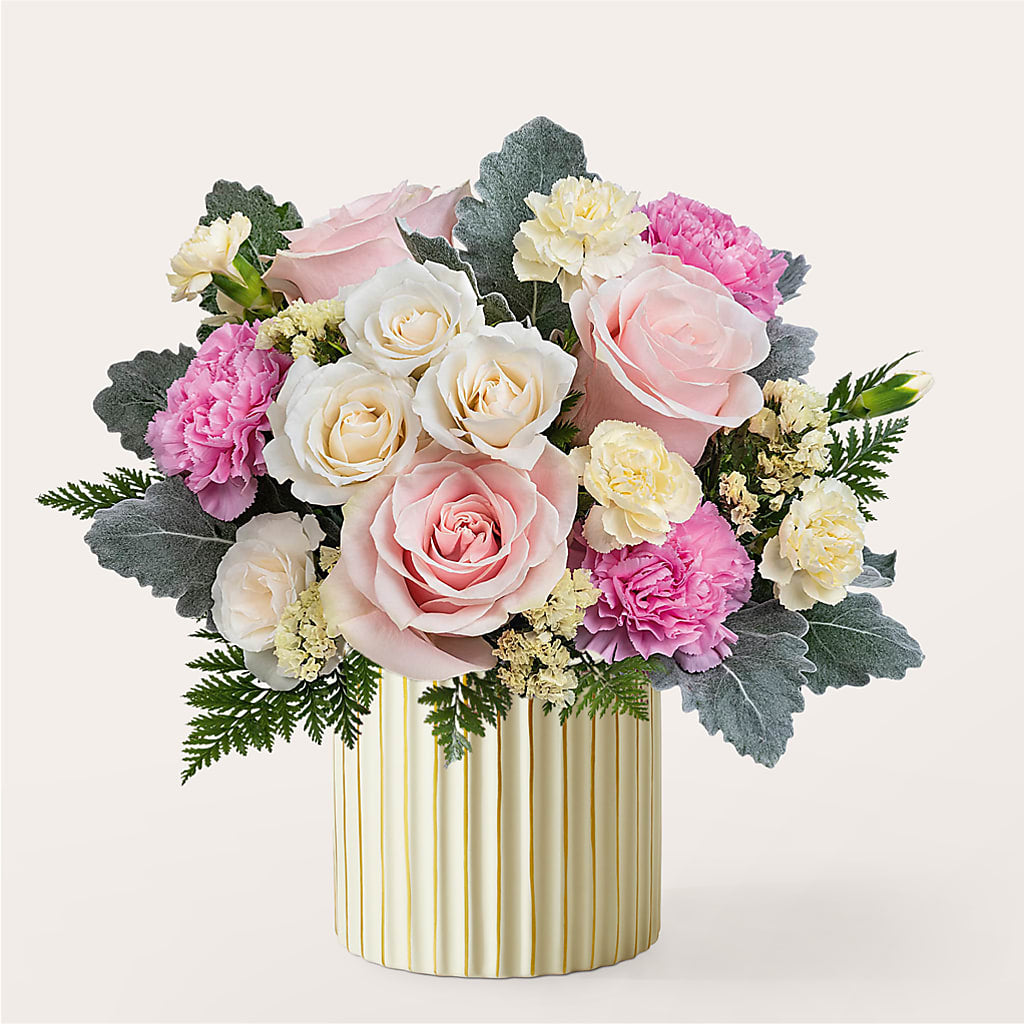 Blissful Moments Bouquet with Ivory Vase – THE FLOWER PLACE, Bradenton FL