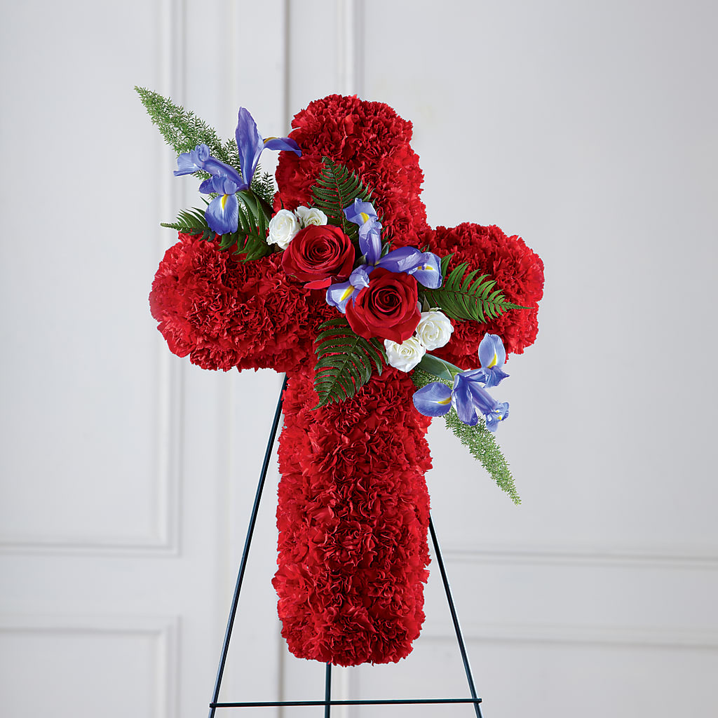 Faithful Hero Floral Cross – The Flower Place, Bradenton FL