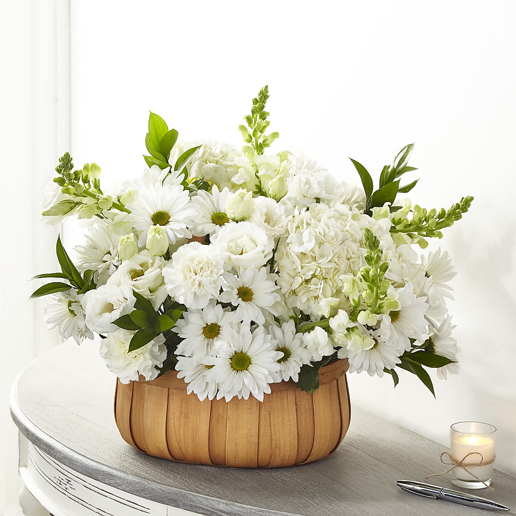 Pure Ivory Basket – THE FLOWER PLACE, Bradenton FL