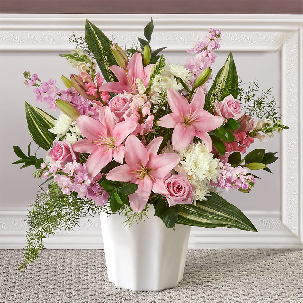 Simply Serene Floor Basket – THE FLOWER PLACE, Bradenton FL