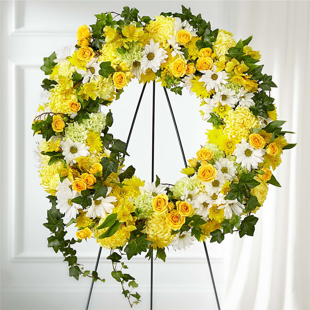 Golden Remembrance Wreath – The Flower Place, Bradenton FL