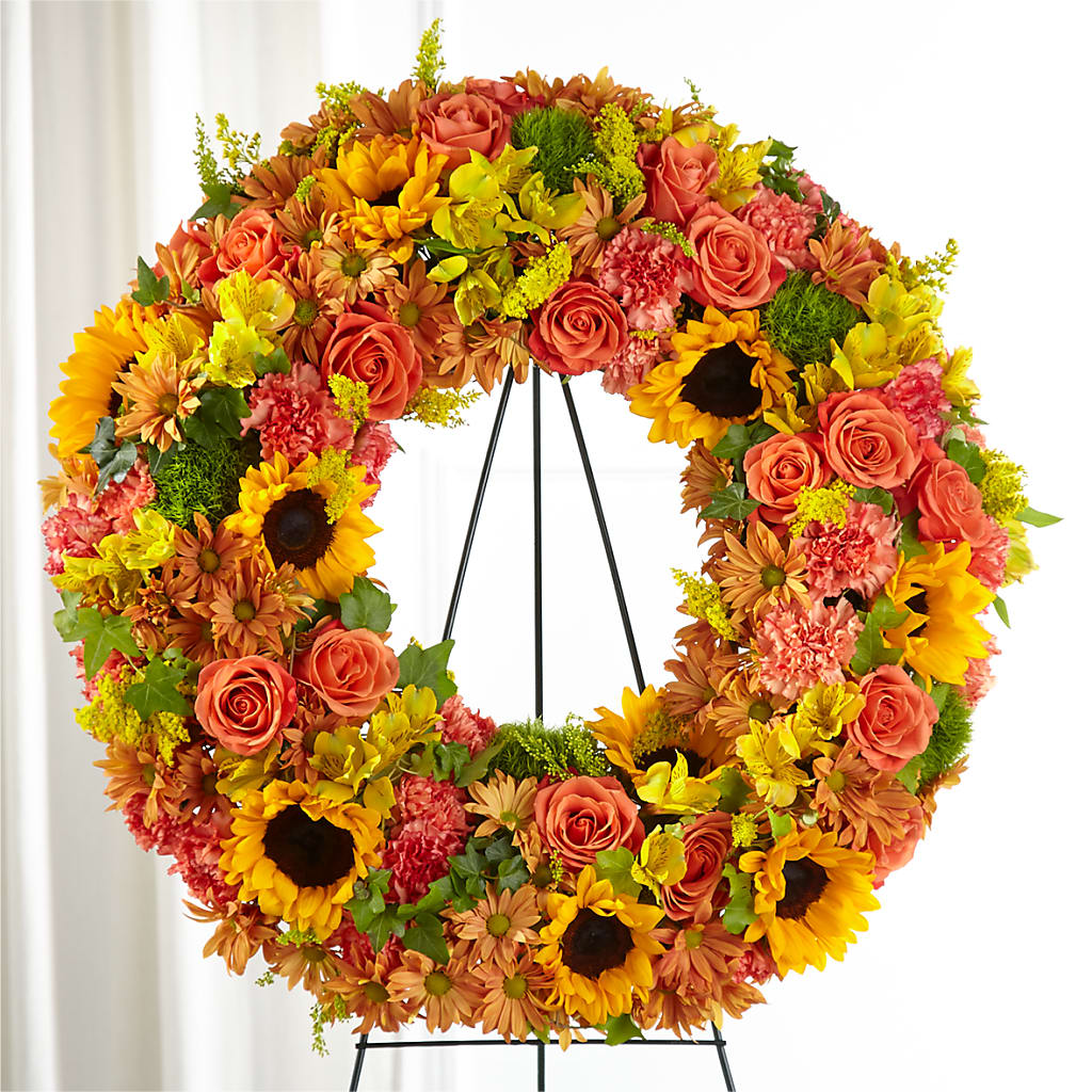 Autumnal Memories Wreath (Standard) – The Flower Place, Bradenton FL