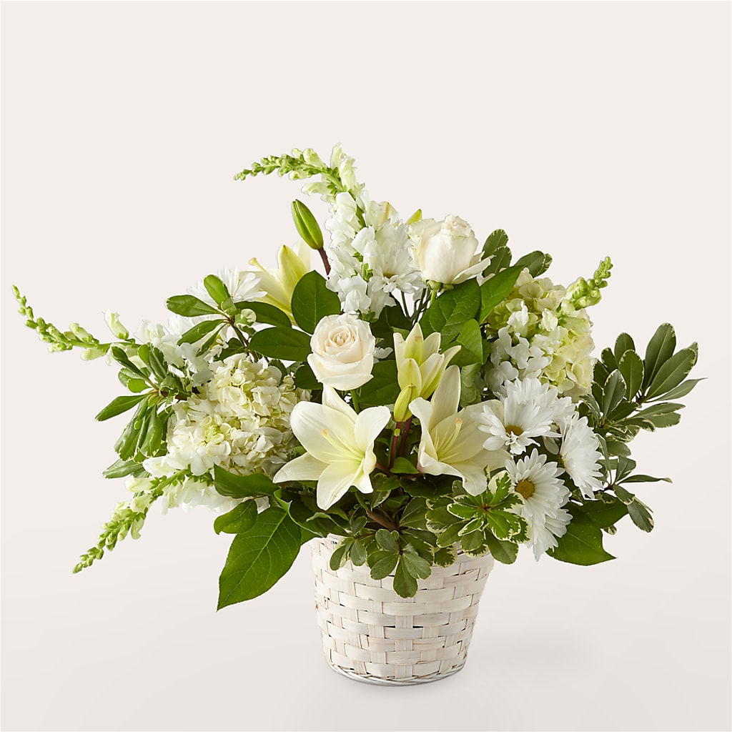Ivory Elegance Floral Basket – THE FLOWER PLACE, Bradenton FL