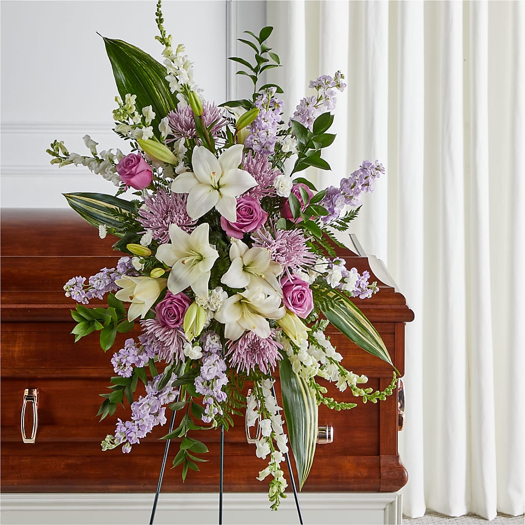 Grateful Hearts Standing Spray – The Flower Place, Bradenton FL