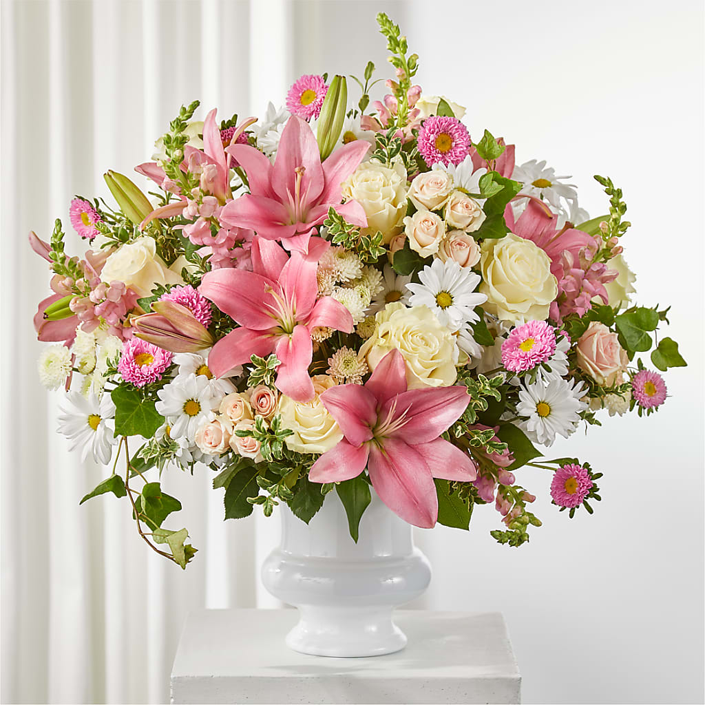Empathetic Blooms Urn Arrangement – The Flower Place, Bradenton FL