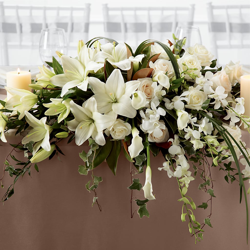 White Linen Arrangement – The Flower Place, Bradenton FL