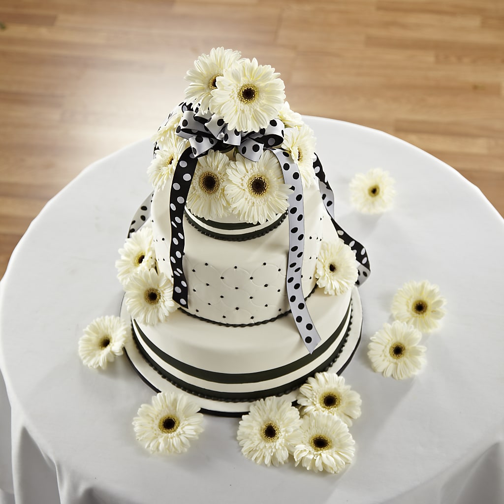 Simple Sophistication Cake Décor – The Flower Place, Bradenton FL