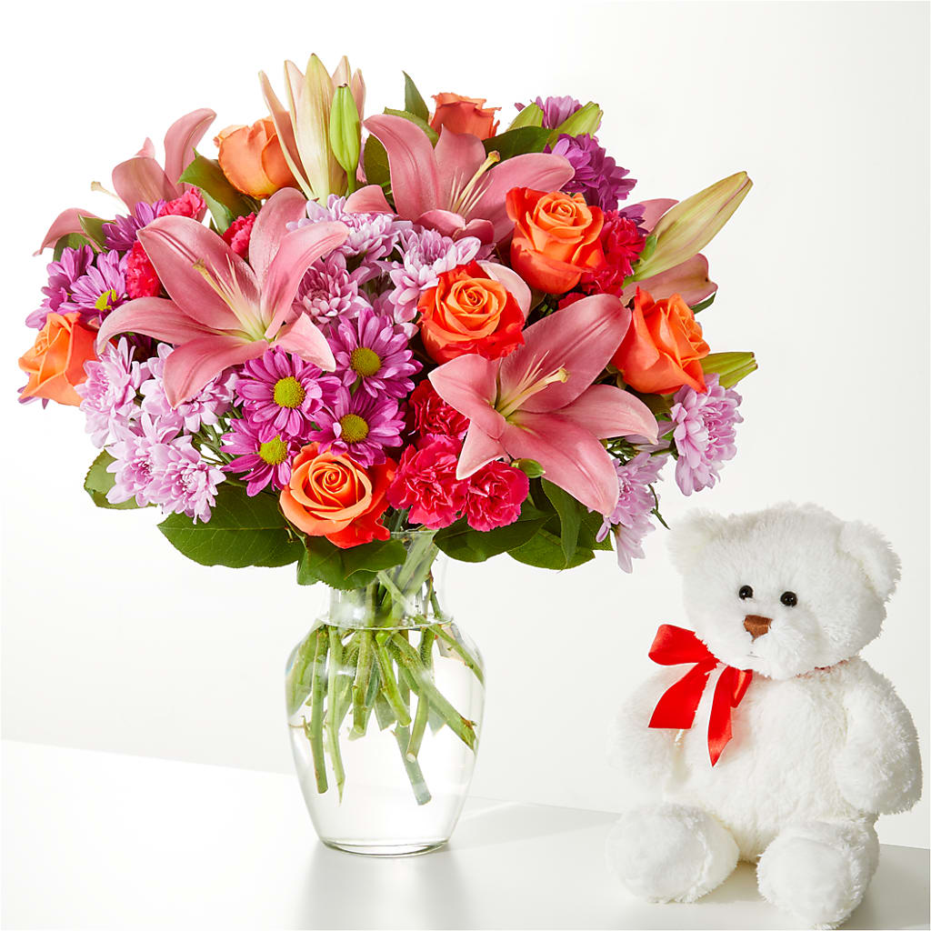 One and Only Bouquet and Bear Bundle –  King Wholesale Flowers Co, Bradenton FL