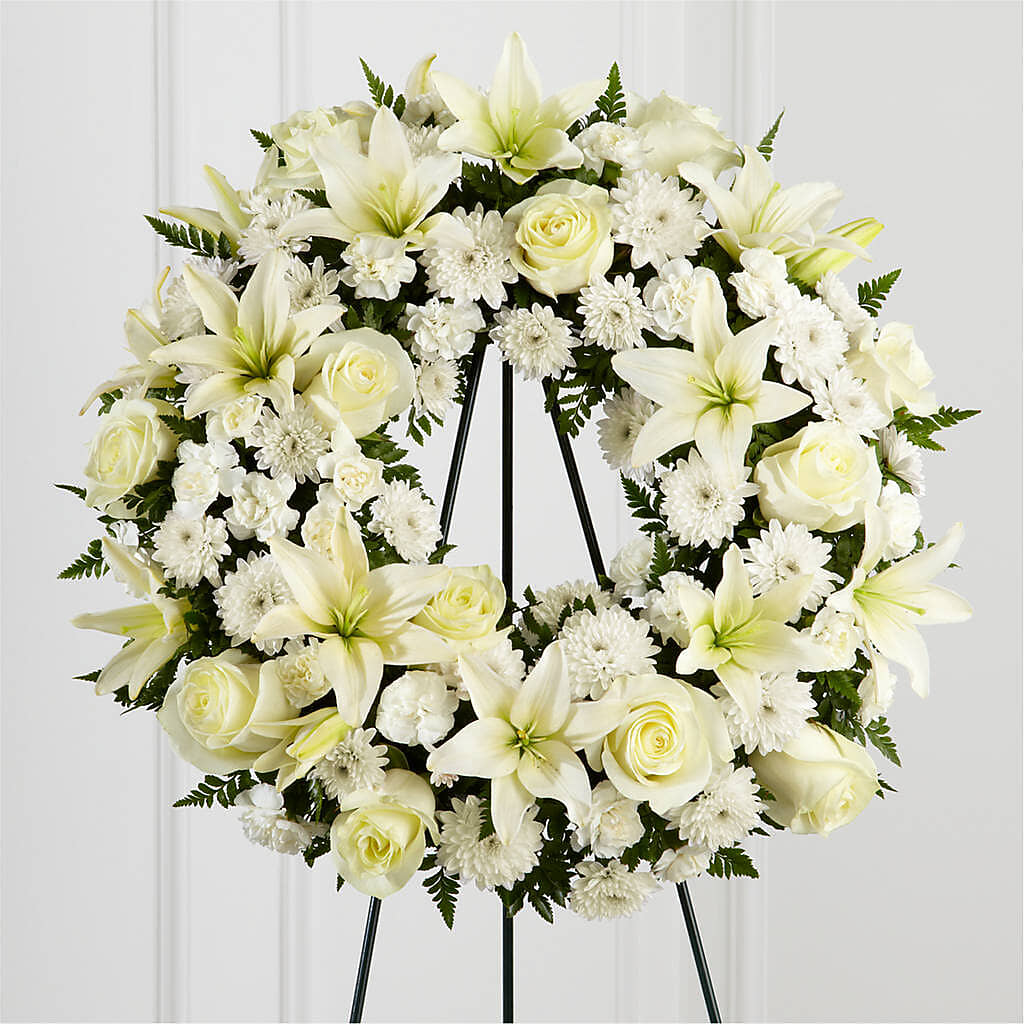 Treasured Tribute Wreath –  King Wholesale Flowers Co, Bradenton FL