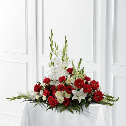 Crimson & White Arrangement – THE FLOWER PLACE, Bradenton FL