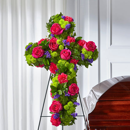 Tribute Rose Floral Cross – THE FLOWER PLACE, Bradenton FL