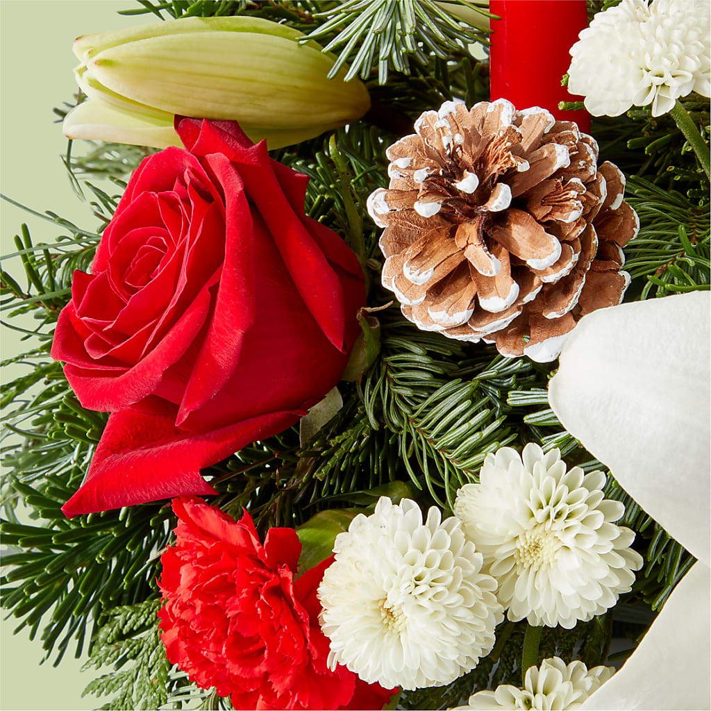 Seasonal Festivities Centerpiece –  King Wholesale Flowers Co, Bradenton FL