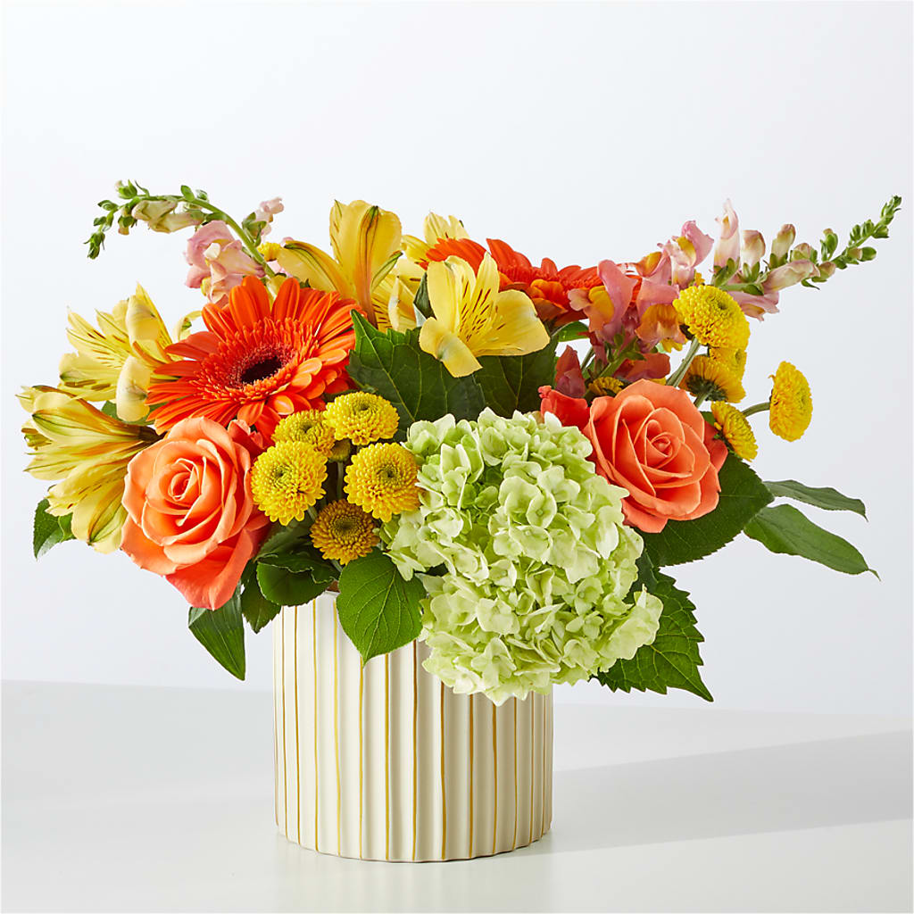 Autumn Sunshine Bouquet with Ivory Vase –  The Flower Place, Bradenton FL