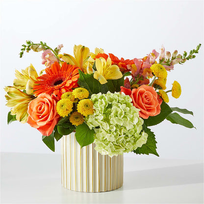 Autumn Sunshine Bouquet with Ivory Vase –  The Flower Place, Bradenton FL