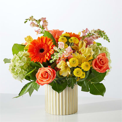 Autumn Sunshine Bouquet with Ivory Vase –  The Flower Place, Bradenton FL