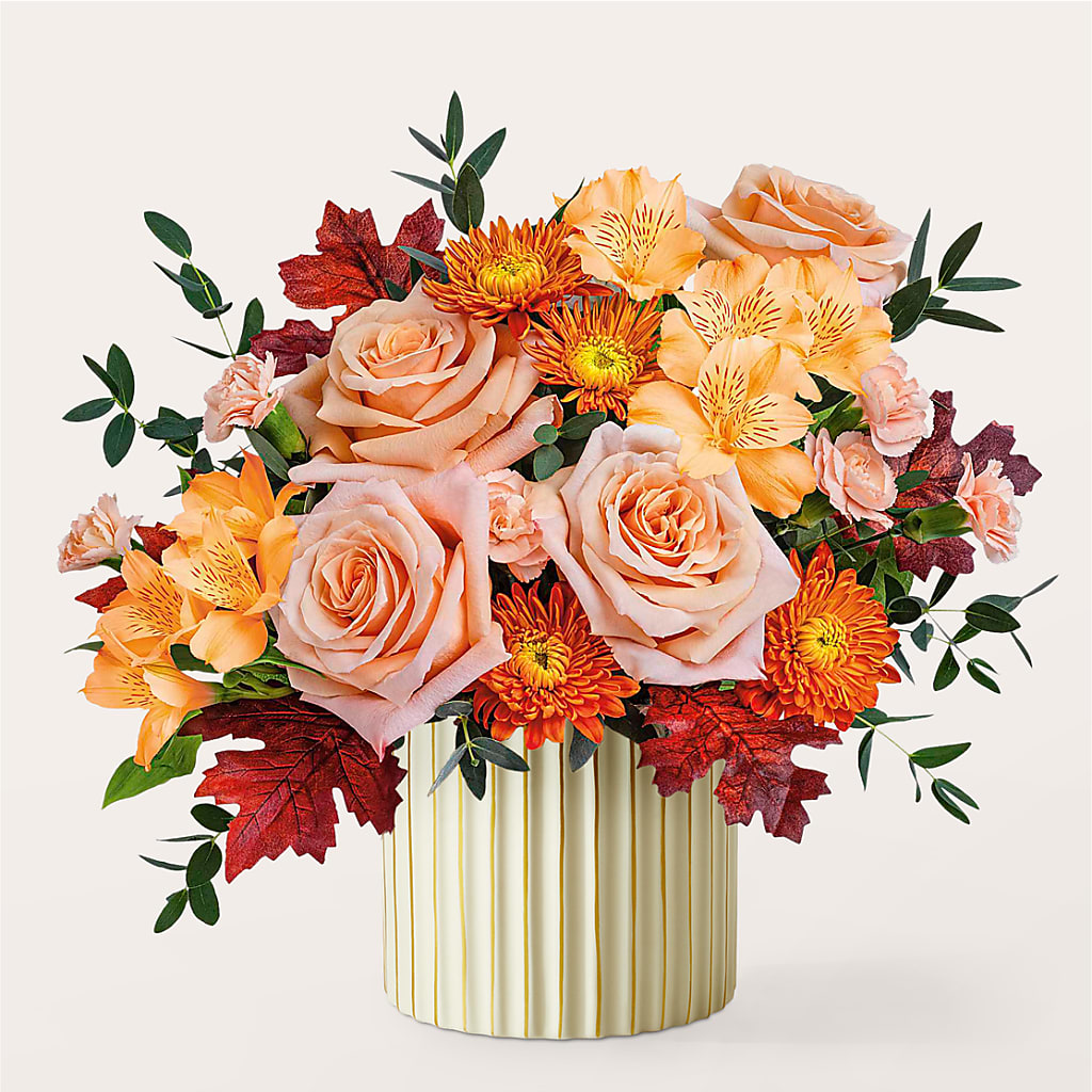 Spiced Latte Bouquet with Ivory Vase – THE FLOWER PLACE, Bradenton FL