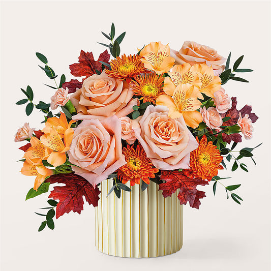 Spiced Latte Bouquet with Ivory Vase – THE FLOWER PLACE, Bradenton FL