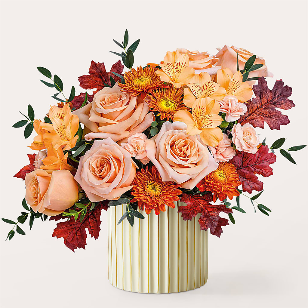 Spiced Latte Bouquet with Ivory Vase – THE FLOWER PLACE, Bradenton FL