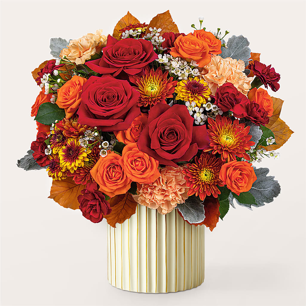 Merlot Bouquet with Ivory Vase –  The Flower Place, Bradenton FL