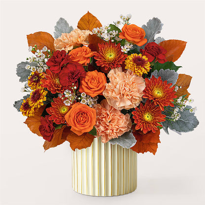 Merlot Bouquet with Ivory Vase –  The Flower Place, Bradenton FL