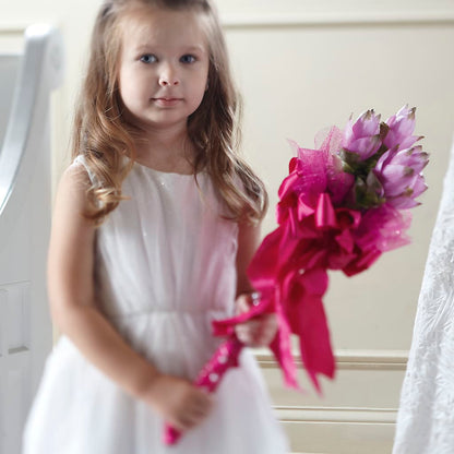 Sparkle Pink Flower Girl Bouquet – THE FLOWER PLACE, Bradenton FL
