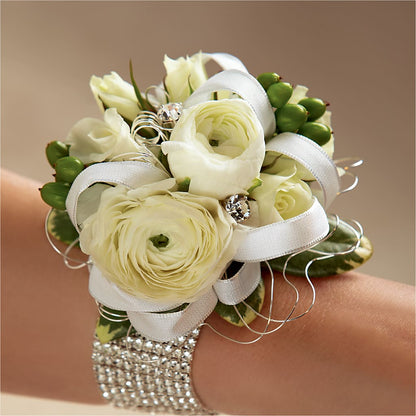 White Wedding Corsage – THE FLOWER PLACE, Bradenton FL